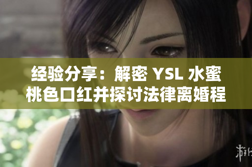 经验分享：解密 YSL 水蜜桃色口红并探讨法律离婚程序