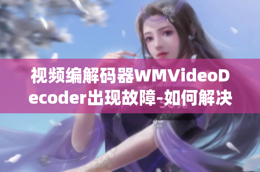 视频编解码器WMVideoDecoder出现故障-如何解决？(1)